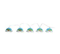 HOME DECO KIDS - LA11012 Guirnalda Lumínica Arcoíris - 10 Leds para Habitación Infantil - Ambiente Suave y Acogedor - Longitud 165 cm - Funciona con 2 Pilas AA - Blanco Azul