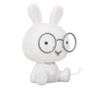 HOME DECO KIDS Lámpara LED de Mesa con diseño de Conejo, para habitación Infantil, plástico y ABS, Blanco-Gris Claro, 14.50 x 12.00 x 23.50
