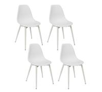 HOME DECO KIDS Lina-Juego de 2 sillas para niños, Color Blanco, Polipropileno Hierro Forjado, L 37.7 x H 58.5 x P 31 cm