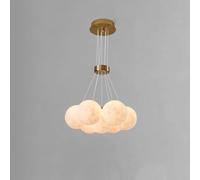 Home Decor Cream Round Cluster Bubble Chandelier Planet Light Living Room Magic Beans Bubble Pendant Light 3D Print Moon Planet Chandelier Nordic Large Chandelier for Gilrs Bedr