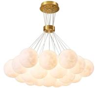 Home Decor Cream Round Cluster Bubble Chandelier Planet Light Living Room Magic Beans Bubble Pendant Light 3D Print Moon Planet Chandelier Nordic Large Chandelier for Gilrs Bedr