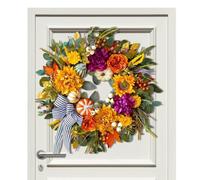 Home Decor with Pumpkins Flowers Fall Wreath Artificial Farmhouse
