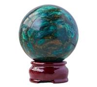 Home Decoration Beautiful Green Mica Crystal Ball Real Quartz Crystal Raw Stone Sphere for Feng Shui, Divination, Home Decor,55-60mm