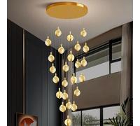 Home Decoration Crystal Chandelier, Stair Lamp, Living Room Pendant Lights, Interior Lighting(36 Heads,Gold_Cold White)