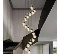 Home Decoration Crystal Chandelier, Stair Lamp, Living Room Pendant Lights, Interior Lighting(6 Head,Black_Cold White)