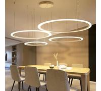 Home Decoration LED Chandeliers Ring Round Circle Dimmable Foyer Entryway Chandelier Living Minimalism Extra Large Gold Ceiling Hanging Light for Dining Room Bedroom(4 Rings 30+50+70