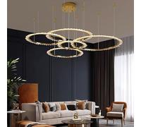 Home Decoration Lights, Luxury Crystal Living Chandelier, Dining Room Pendant Lamp, Ceiling Light, Indoor Lighting(Cold White,3 Rings)