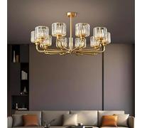 Home DecorationPendant Lights, Luxury Crystal Living Room Chandelier, Bedroom Pendant Lamp, Ceiling Light, Indoor Lighting(8 Heads,Copper_Warm White)