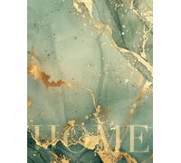 Home Decorative Book: Beautiful Oversized Decor Piece For Your Living Room Shelf or Coffee Table, Very Pretty Green and Gold Accent, 400 Numbered Dot Grid Pages