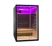 Home Deluxe Cabina de infrarrojos NERO M - Negro, Hemlock (190 x 105 x 120 cm) | Diseño lujoso y fácil montaje