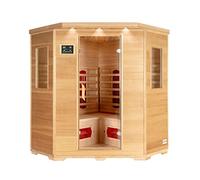 Home Deluxe - Cabina de infrarrojos REDSUN XXL -150 x 150 x 190 cm - para 2-4 personas, 8 radiadores cerámicos, madera: hemlock I Sauna de infrarrojos, sauna, cabina de calor, infrarrojos