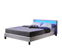 Home Deluxe - Cama LED Astro - Blanca, 180 x 200 cm - In olchón y somier I Cama tapizada Cama de diseño Incl. iluminación