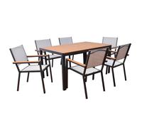 Home Deluxe Cantos SEDIA Grupo de Asientos de jardín 150 x 90 cm - Incl. 6 sillas |Muebles de jardín, Muebles de salón, Mesa de Aluminio, Mesa de balcón