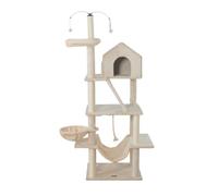 HOME DELUXE - Poste rascador Furry - Color: Beige, Dimensiones: 174 x 49 x 60 cm, Material: poliéster, sisal, Estructura: MDF I Poste rascador para Gatos