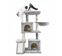 HOME DELUXE - Poste rascador Ruby - Color: Gris, Dimensiones: 100 x 49 x 49 cm, Material: poliéster, sisal, Estructura: MDF I árbol rascador para Gatos Poste rascador
