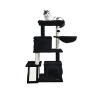 HOME DELUXE - Poste rascador Ruby - Color: Negro, Dimensiones: 100 x 49 x 49 cm, Material: poliéster/sisal, Estructura: MDF I árbol rascador para Gatos Poste rascador