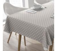 Home Direct Mantel de Hule, Rectangular 140 x 180cm Estrellas, Gris Beige