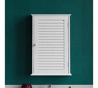 Home Discount® - Mueble de baño de Madera con Rejilla, con 1 Puerta, para Montar en Pared, Color Blanco