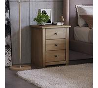 Home Discount. Panama Mesita con 3 cajones, Color Roble Natural