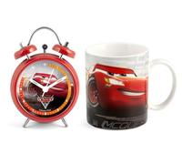 HOME Disney Cars Set Despertador Taza, Porcelana, Rojo, 2 Unidad, Unica, 2