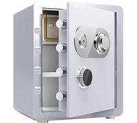 Home Document Safe Lock Small Waterproof and Anti-Theft Storage Box Key Mechanical Password Steel,White-45x38x33cm