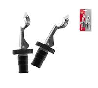 HOME Dulcet Tapones con expansión, Juego de 2 Piezas, Acero Inoxidable, Negro