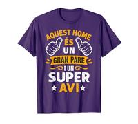 Home És Un Gran Pare I Super AVI Día del Padre En Catalán Camiseta, Hombre, Morado, L