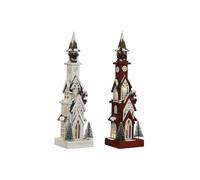 Home ESPRIT Adorno Navideño Blanco Rojo 16 x 14 x 63 cm (2 Unidades)