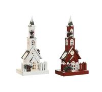 Home ESPRIT Adorno Navideño Blanco Rojo 27 x 18 x 56 cm (2 Unidades)