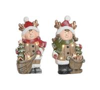 Home ESPRIT Adorno Navideño Marrón Rojo 23 x 10,5 x 40 cm (2 Unidades)