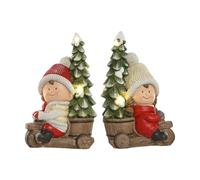 Home ESPRIT Adorno Navideño Rojo Verde 31,5 x 20 x 50 cm (2 Unidades)