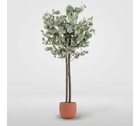 Home ESPRIT Árbol Poliéster Madera Cemento Eucalipto 90 x 90 x 180 cm