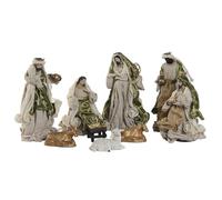 Home ESPRIT Belén de Navidad Verde Beige 20 x 15 x 30 cm (9 Piezas)