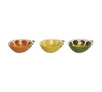Home ESPRIT Bol para Aperitivos Amarillo Verde Gres Limón 23,5 x 17 x 7,5 cm (3 Unidades)