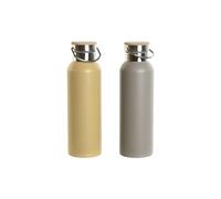 Home ESPRIT Botella Térmica Beige Gris 500 ml (2 Unidades)