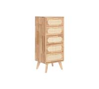 Home ESPRIT Cajonera Natural Metal Madera de Caucho 40 x 30 x 78 cm