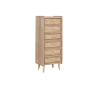 Home ESPRIT Cajonera Natural Ratán Madera de Paulonia 40 x 30 x 104 cm
