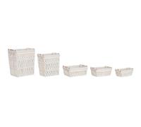 Home ESPRIT Cesto para la Ropa Sucia Blanco Natural Metal Shabby Chic 42 x 32 x 51 cm 5 Piezas