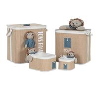 Home ESPRIT Cesto para la Ropa Sucia Verde Natural Infantil 44 x 44 x 45 cm 4 Piezas