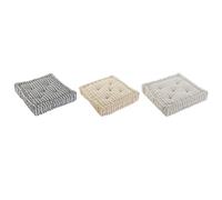 Home ESPRIT Cojín Amarillo Beige Mediterráneo 56 x 56 x 13 cm (3 Unidades)