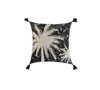 Home ESPRIT Cojín Negro Boho Palmera 45 x 5 x 45 cm