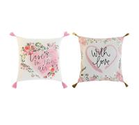 Home ESPRIT Cojín Romántico 45 x 5 x 45 cm (2 Unidades) S3055187 - EAN: 8424002101664