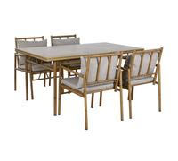 Home ESPRIT Conjunto de Mesa con 4 Sillas Aluminio 160 x 90 x 75 cm (5 Piezas)