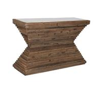 Home ESPRIT Consola Amarillo Blanco Marrón Mármol Madera Reciclada 138 x 45 x 87 cm