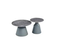 Home ESPRIT Consola Gris Metal Cerámica 70 x 70 x 43 cm 70 x 70 x 1 cm