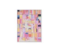 Home ESPRIT Cuadro Amarillo Azul Blanco Rosa Poliestireno Lienzo Moderno 94 x 4 x 123,5 cm (2 Unidades)