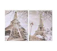 Home ESPRIT Cuadro Blanco Negro Dorado París Loft 60 x 2,5 x 80 cm (2 Unidades)