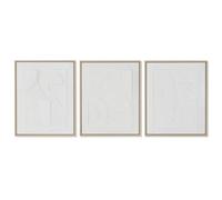 Home ESPRIT Cuadro Blanco Poliestireno Lienzo Abstracto Escandinavo 40 x 4,8 x 50 cm (3 Unidades)
