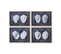 Home ESPRIT Cuadro Caracola 60 x 2,5 x 45 cm (4 Unidades)