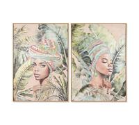 Home ESPRIT Cuadro Colonial Africana 70 x 3,5 x 100 cm (2 Unidades)